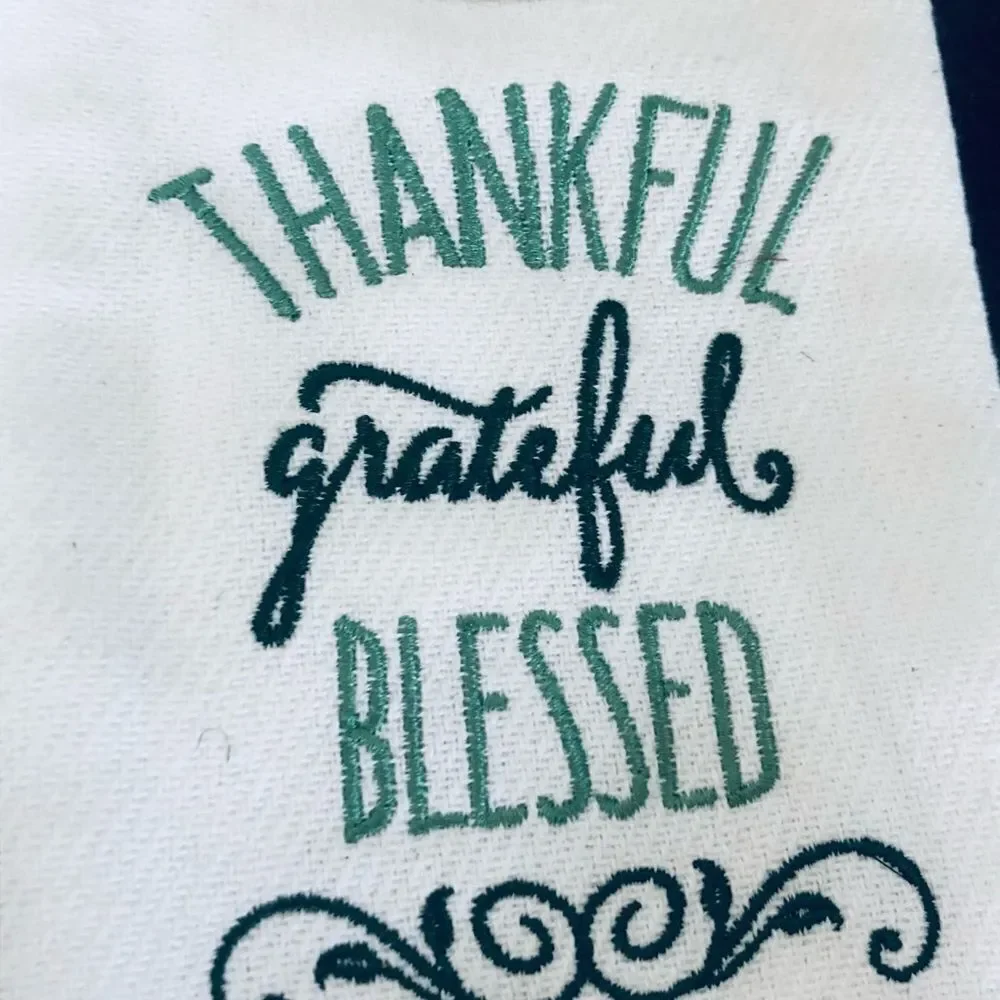 Thankful Grateful Blessed Fall Autumn Kitchen Dish Towels Set